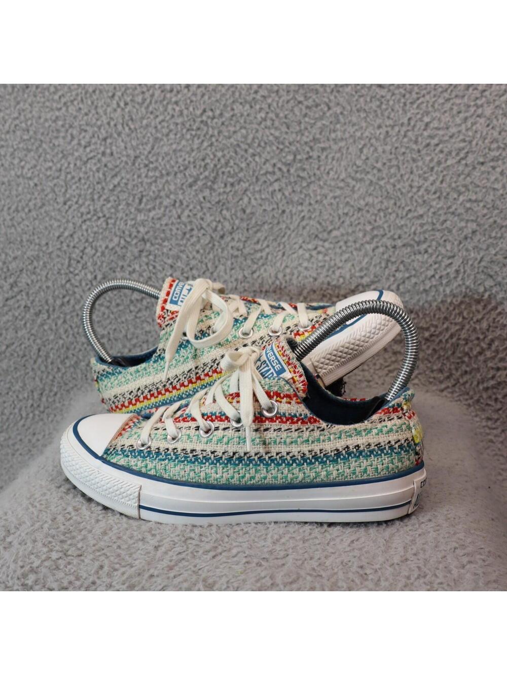 Converse All Star Women sz 5.5 Woven Low Top Striped Pattern